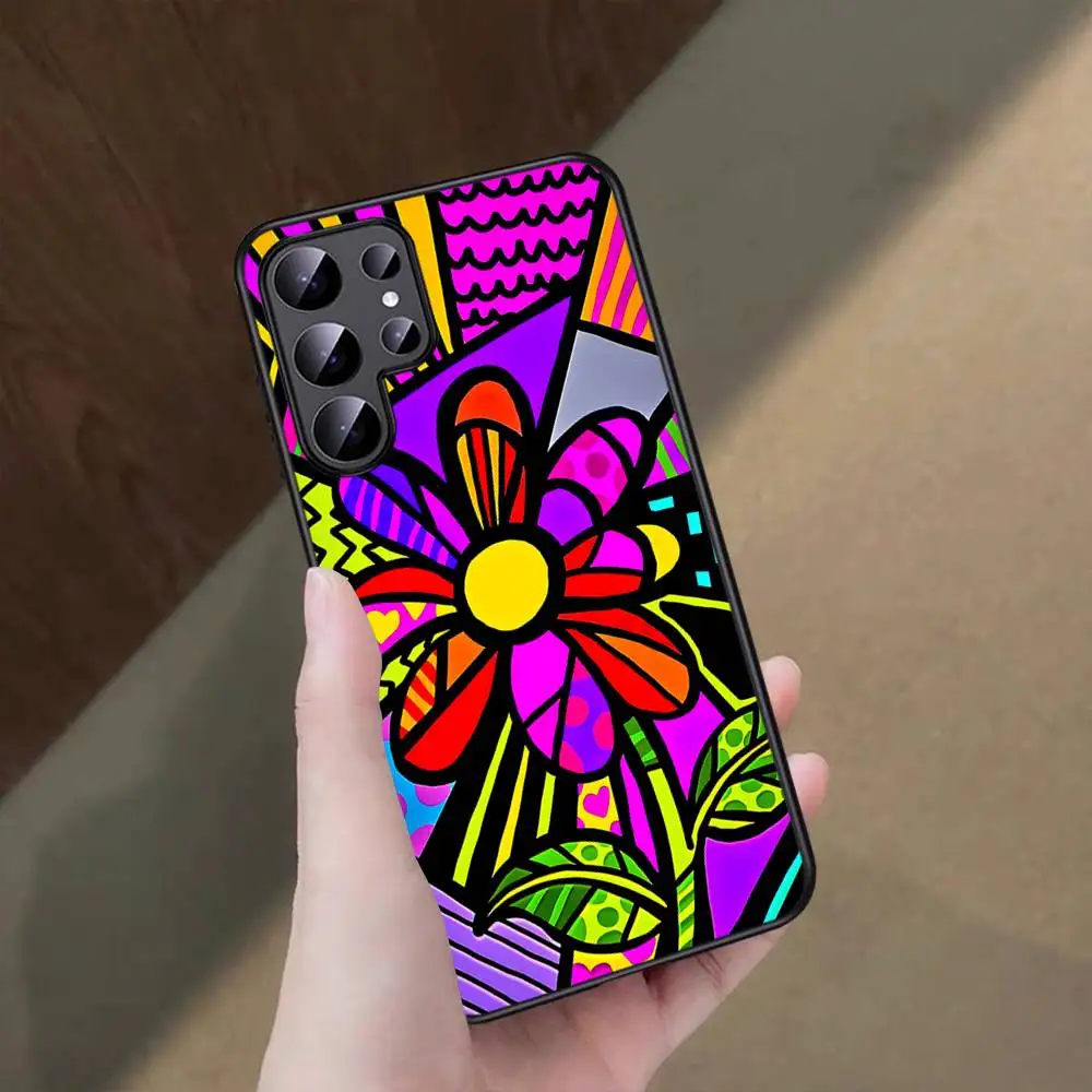 Art R-Romero Britto Phone Case For Samsung S 24 Fe 25 Ultra Plus 20 Lite 21 30 22 23 24 22 Ultra 5G Fundas view 5