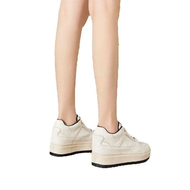 Scarpe da skateboard donna sneakers platform bianche casual_voghion.com