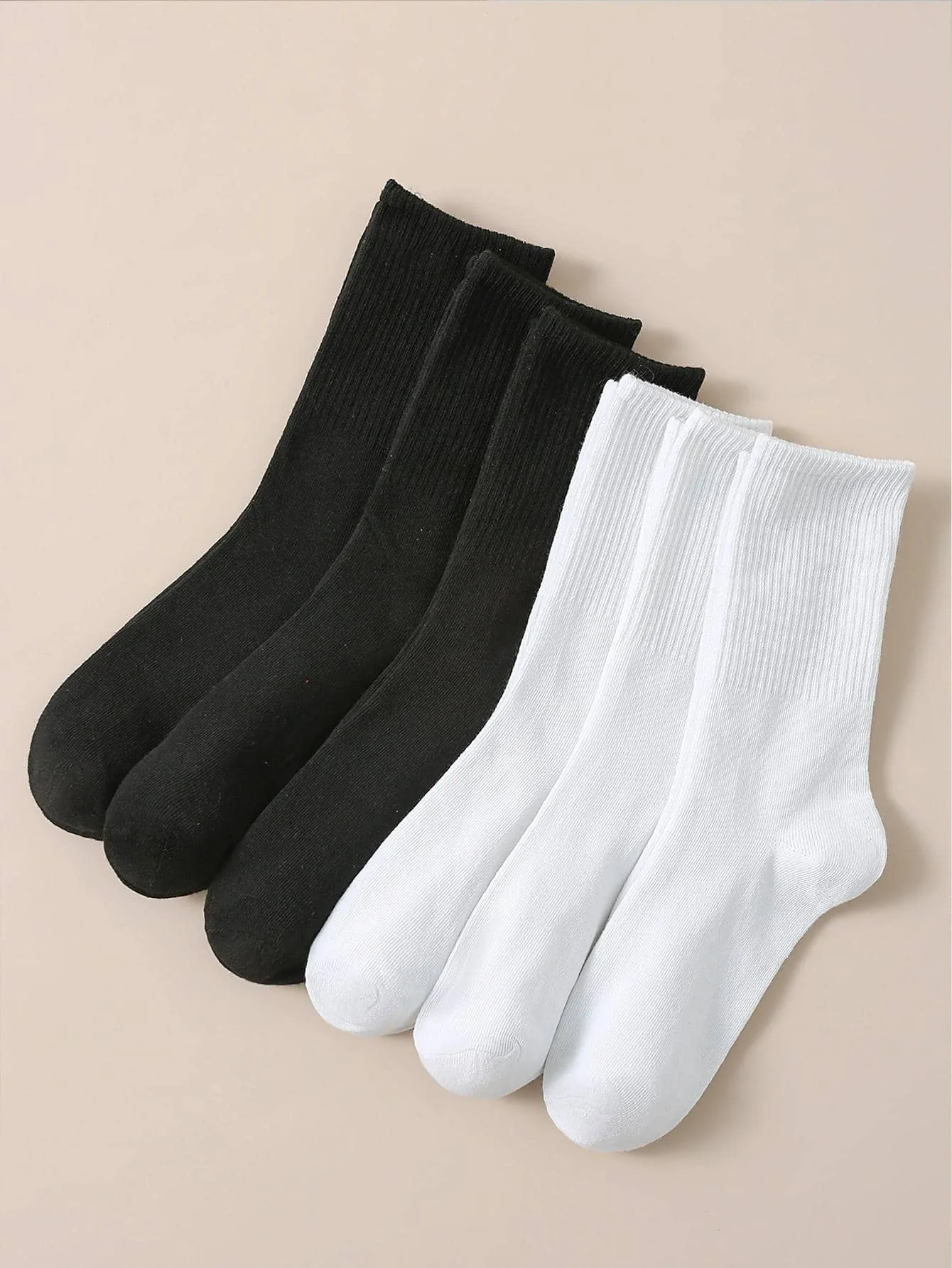 6 pares de calcetines sólidos