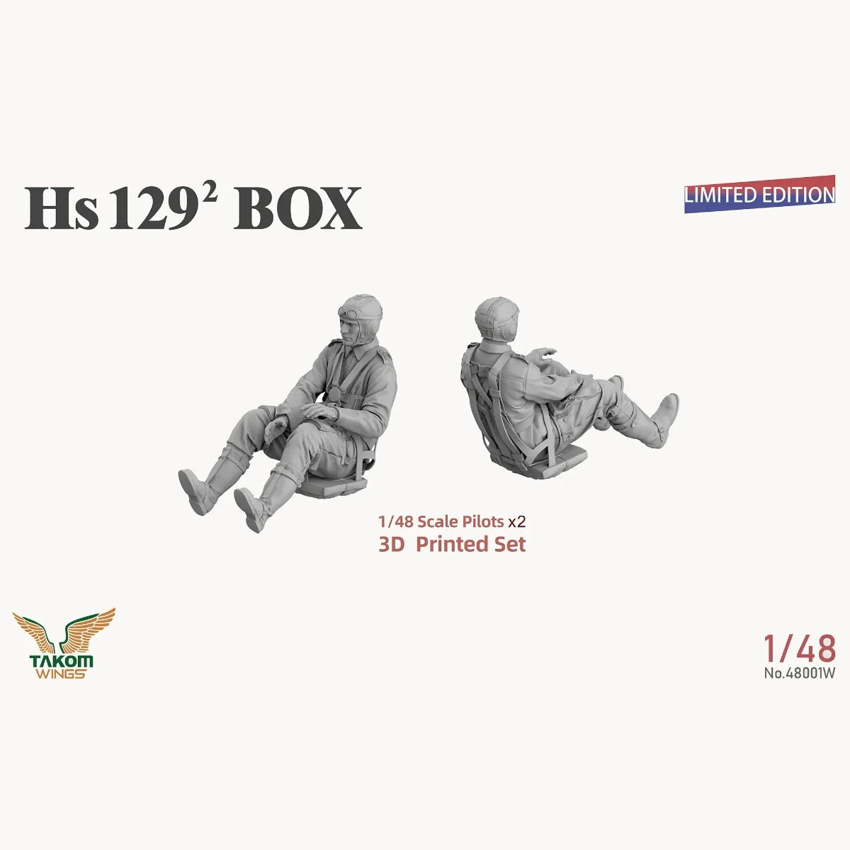 TAKOM أطقم منمذجة 48001 واط Hs129 2 صندوق Hs 129 B2 + Hs 129 B3 + مجموعة مطبوعة ثلاثية الأبعاد أرقام x2 + Panther A 1/48