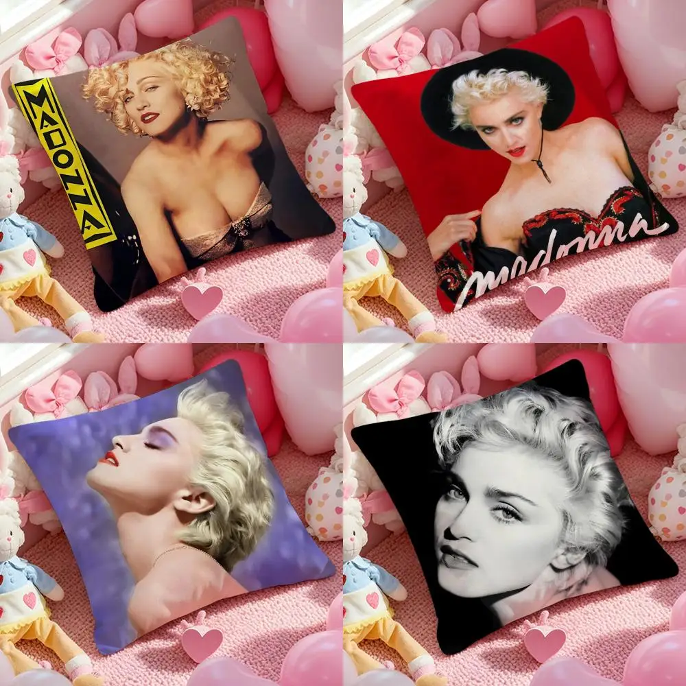 Singer M-Madonna Like a Virgin Cushion Cover Anti-dustmite Pillowcase Invisible zipper silky short plush Sofa cushion cover