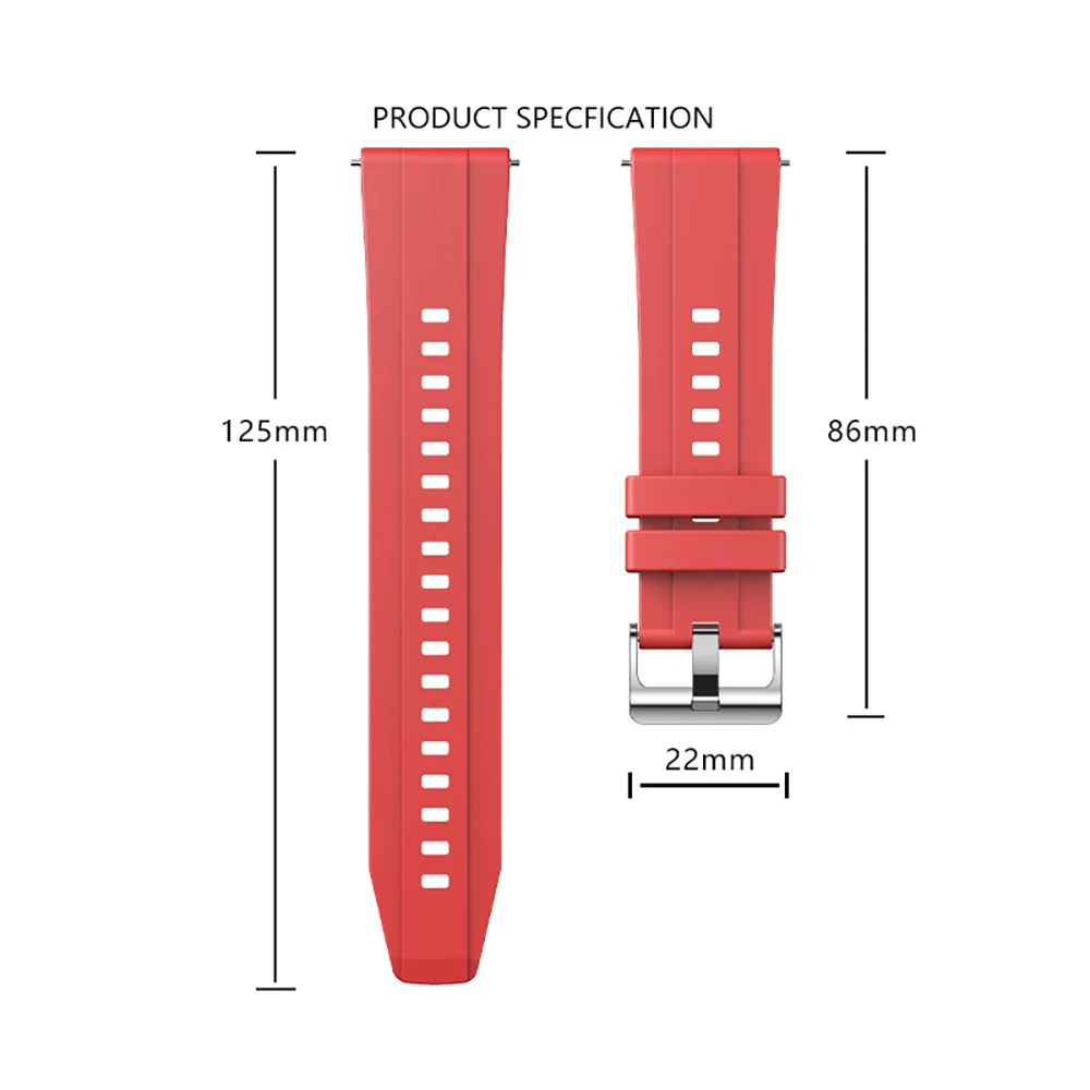 22mm Quick Release Silicone Strap For HUAWEI WATCH GT 4 3 2 46mm/Runner/Ultimate Band For Samsung/Amazfit/TicWatch/SUUNTO/Xiaomi