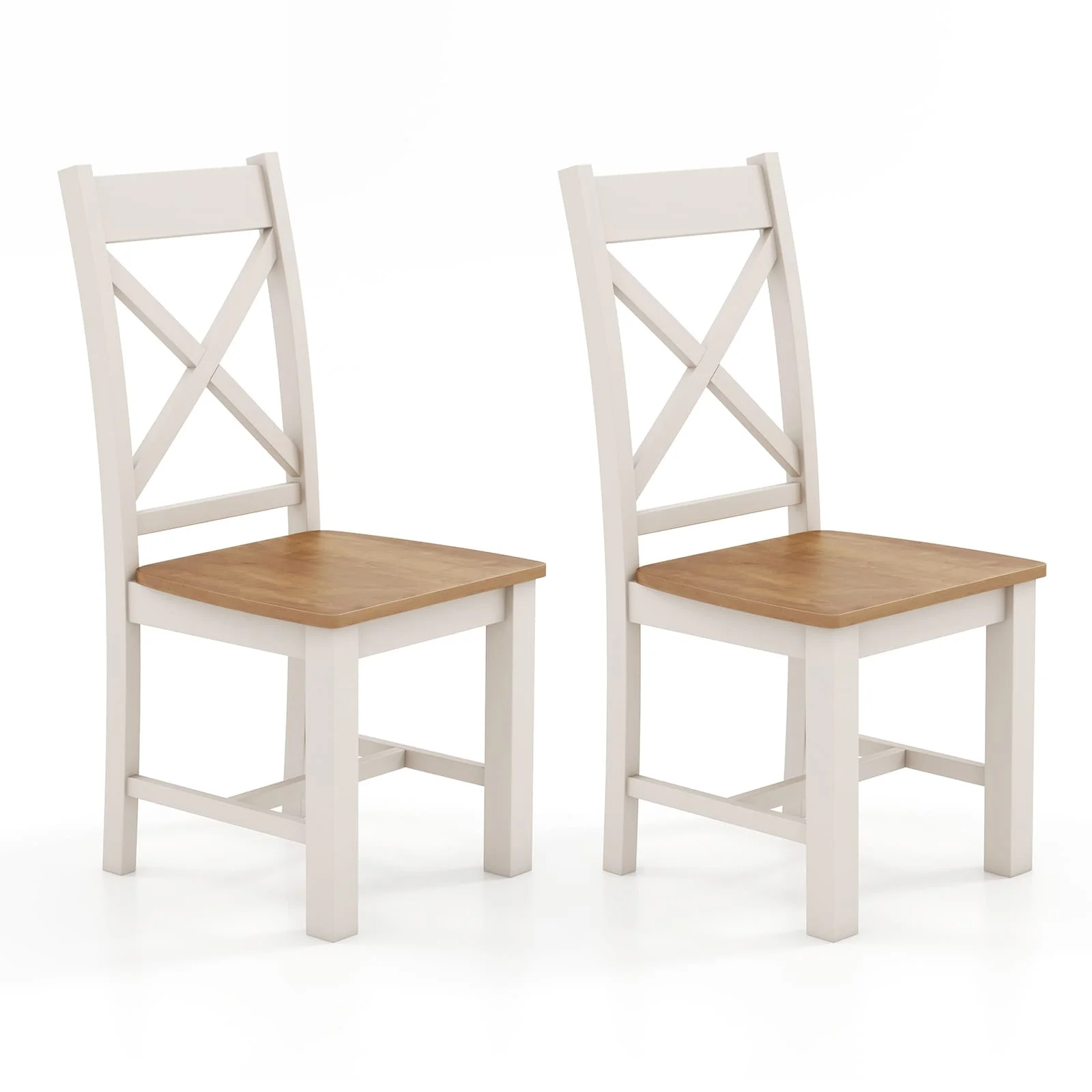 GOFLAME Wooden Dining Chairs Set of 2 Armless Kitchen Chairs with High Back & Rubber