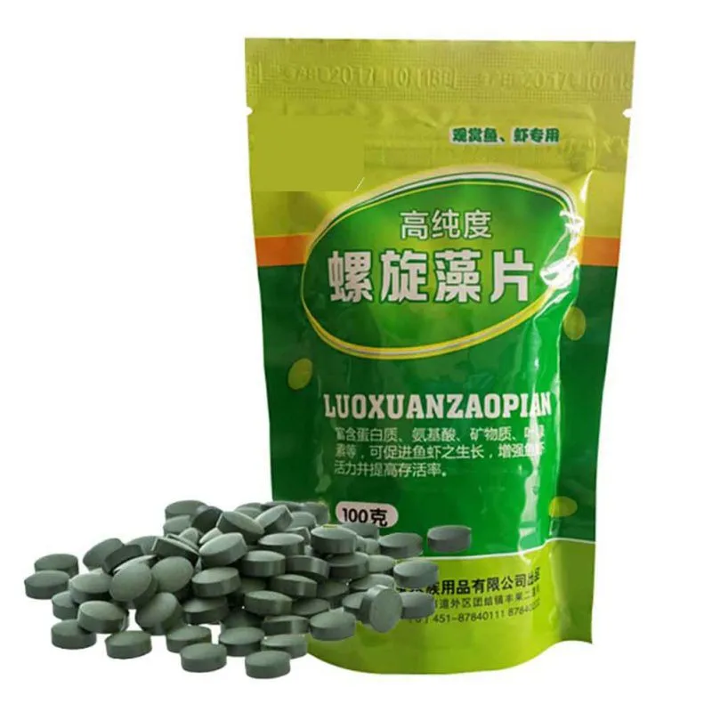 100 Spirulina Flakes Spirulina Catfish Tropical Veggie Algae Wafers Bulk Fish Food Feed Hot