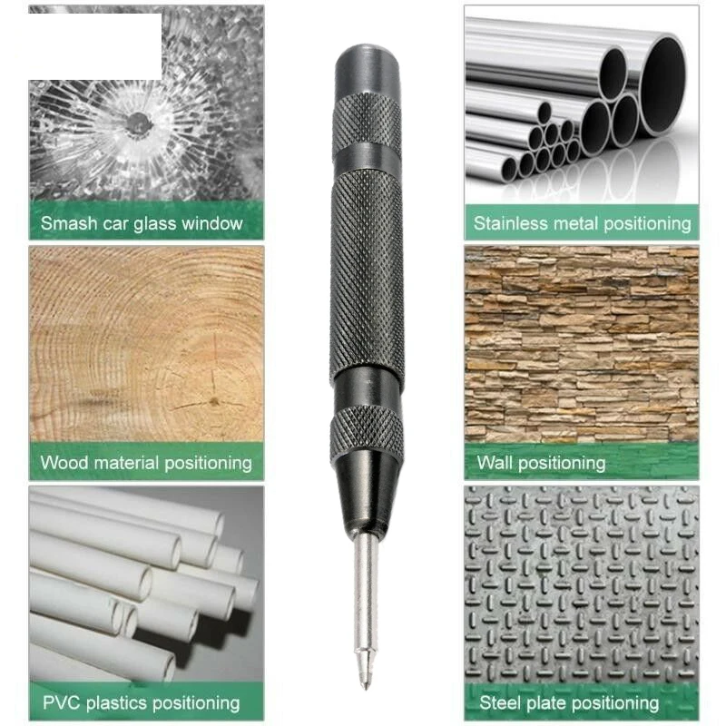 AB51 조정 가능한 스프링 압력 헤비 듀티 자동 센터 펀치 스프링 장착 금속 목재 덴트 마커 1Pc