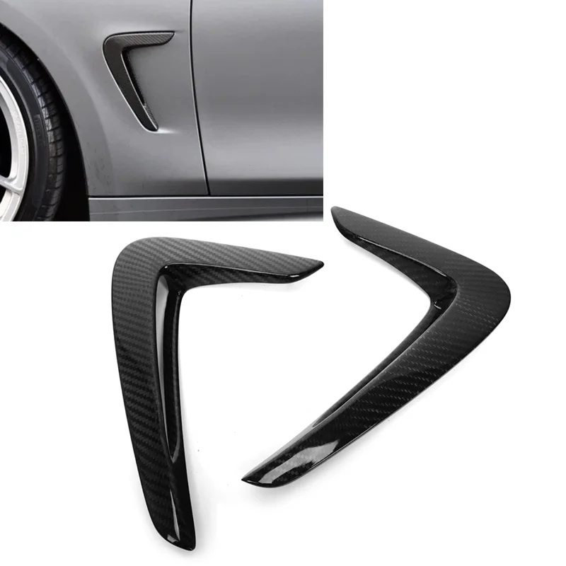 100% Pure Carbon fiber Fender vent decorative for BMW 4 series 420I 430I 425I 428I F32 F33 F36 2014-2017 Side  Fender Trims