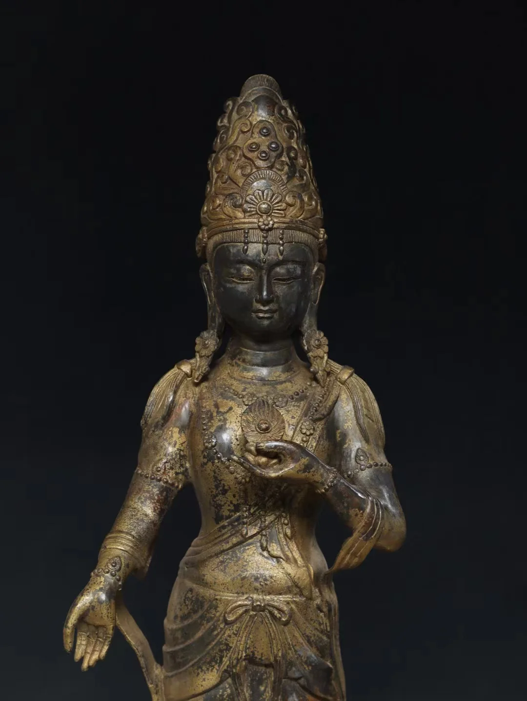 Rare  old Handmade copper  green Tara Buddha statue,#36,Free shipping