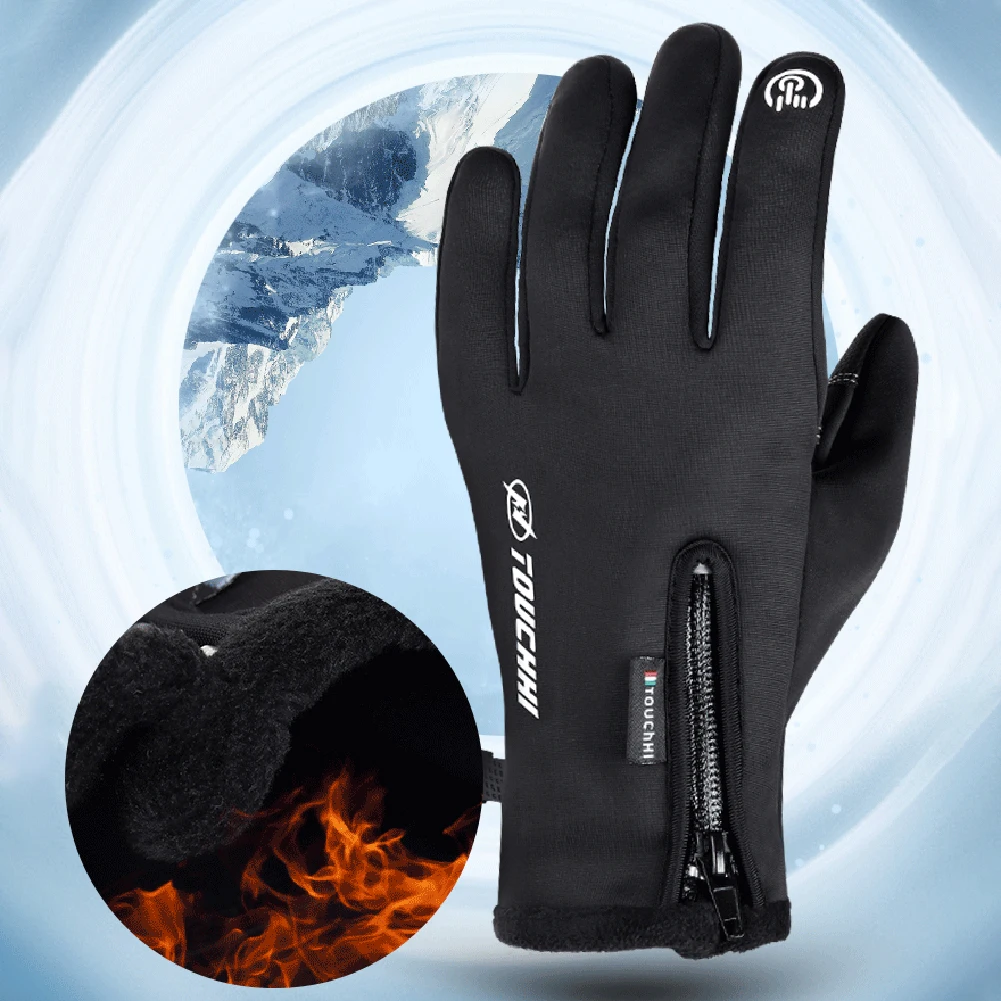 Usb Heated Touchscreen Cycling Gloves For Outdoor Sports Skiing Fleece Lined Warm Windproof Suitable For Both Men And Women