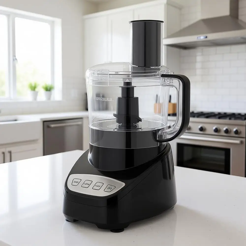 

8-Cup Food Processor, Easy Assembly, Stainless Steel Blade, Shred, Slice, Chop, 450W Motor