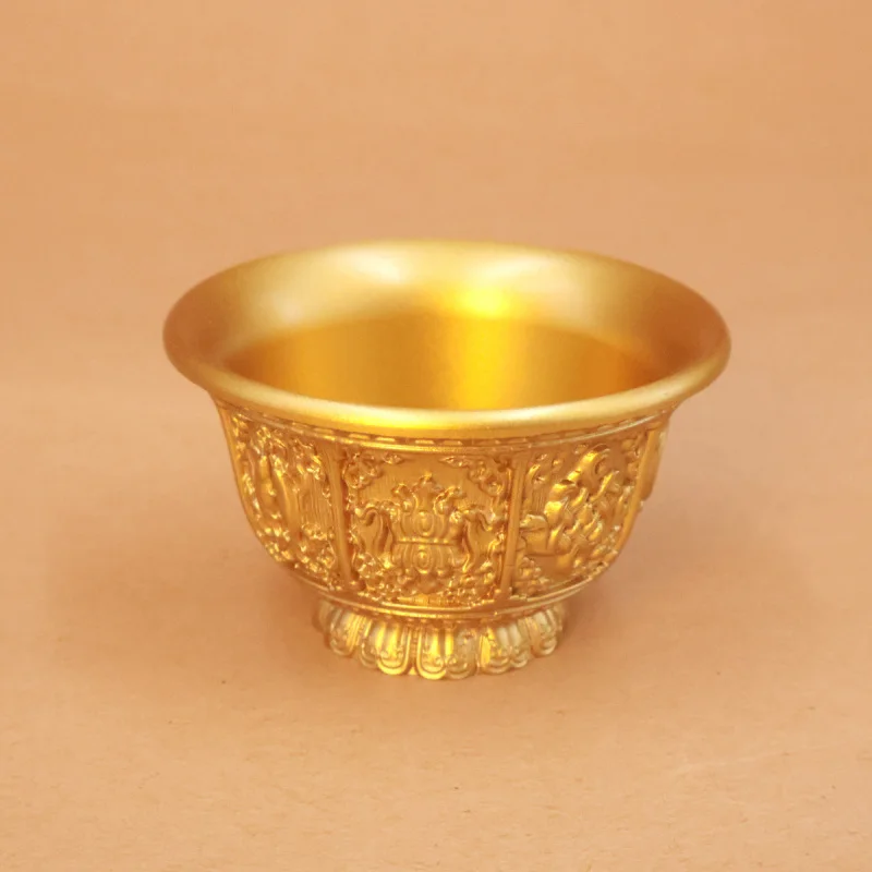 Brass Household Water Supplies Meditation Buddha Sound Bowl Metal Craft Glossy Offering Home Decoration Coppe