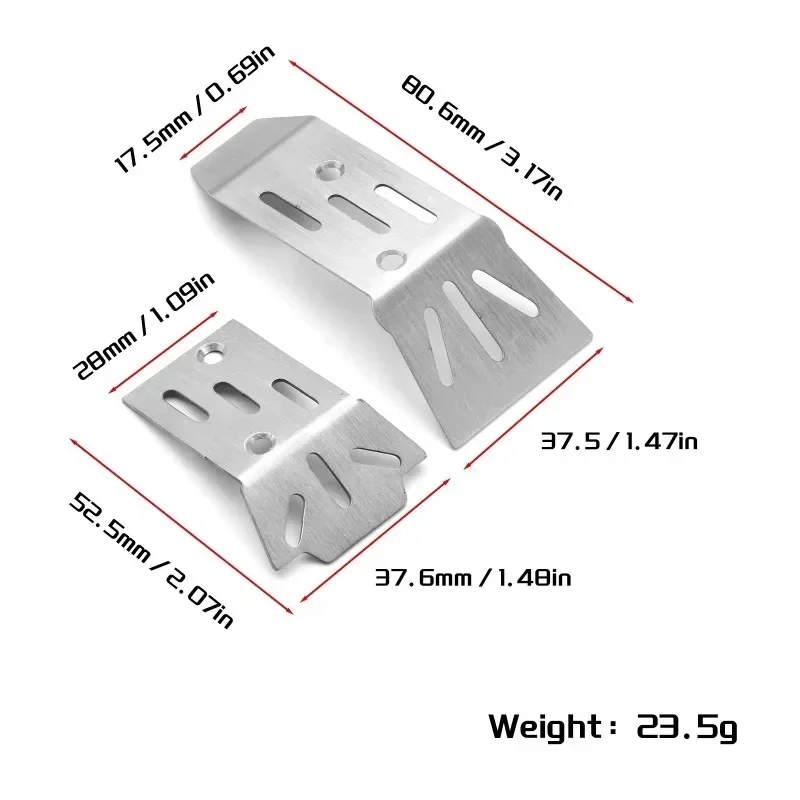 2pcs สแตนเลสด้านหน้าและด้านหลังเกราะสําหรับ Arrma 1/18 หินแกรนิต Grom RC รถอะไหล่อัพเกรดอุปกรณ์เสริม