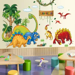 3d dinosaur wall sticker for kids room removable cartoon dino wall art decal nursery baby bedroom