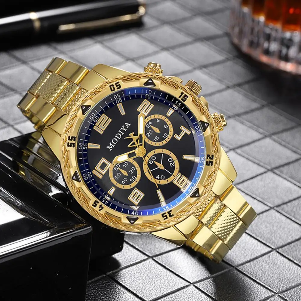 

Formal Occasion Watch Elegant Stainless Steel Men's Dress Watch with Round Dial Luxury Business Quartz Wristwatch for Birthday