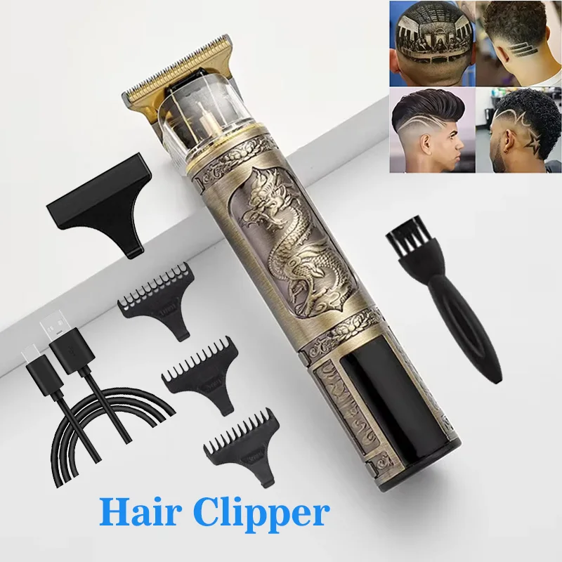 T9 Vintage Electric Shaver Barber Cordless Hair Cutting Machine USB Charging Hair Trimmer Portable Hair Clipper Suitable For Men