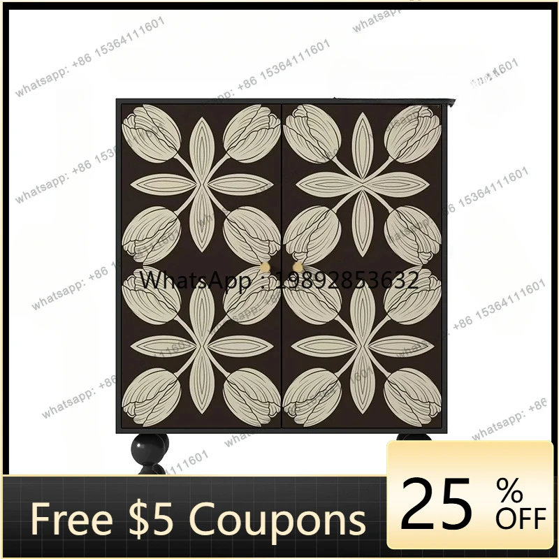 

W2 French retro flower shoe cabinet home solid wood porch cabinet multi-functional integrated side cabinet