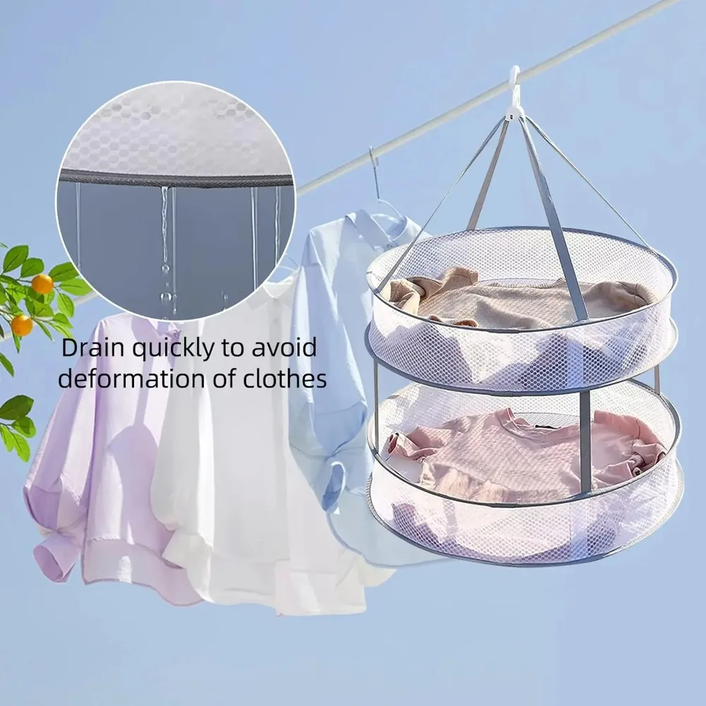 Plastic Folding Drying Net High Quality Portable Household Use Drying Basket Foldable Drying Rack