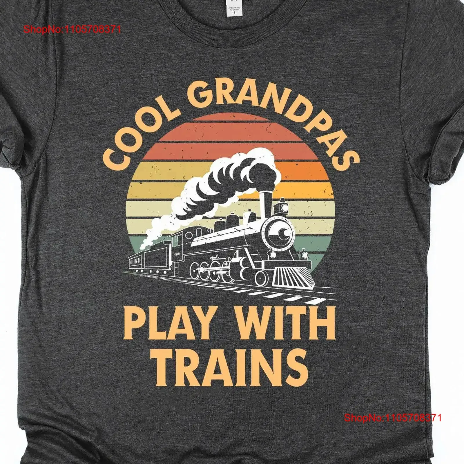 Train T Shirt Locomotive Funny Model Conductor Trains Lover Retired Driver Grandpa vintage Washed designer clothes Versatile