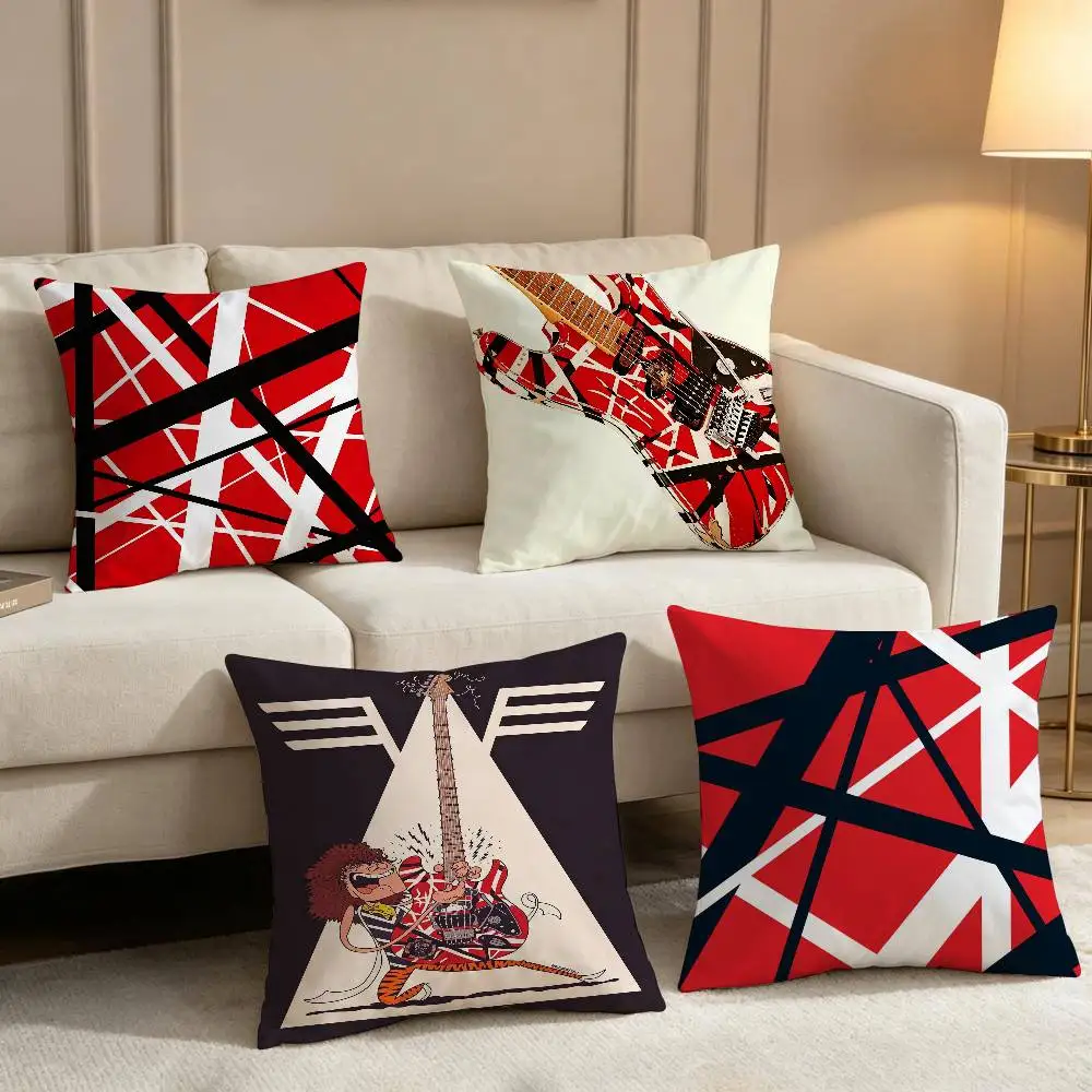 Cool Eddie Van Halen Pattern Fashion Decorative Pillowcase Throw Cover Pillow Case Cushion For Living Room Square Home Decor