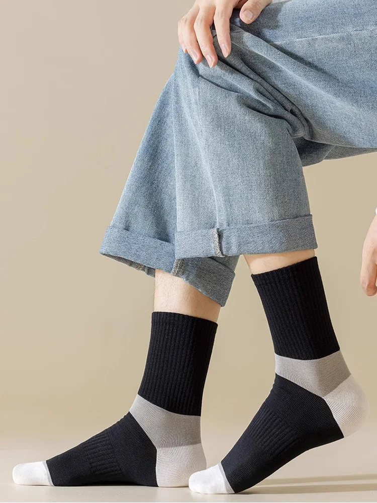 6 Paar atmungsaktive Baumwollsocken für Herren, Sportsocken, Herbst-Winter-Socken, schweißabsorbierend, geruchshemmend, Business-Socken, hohe Qualität – Detail 14
