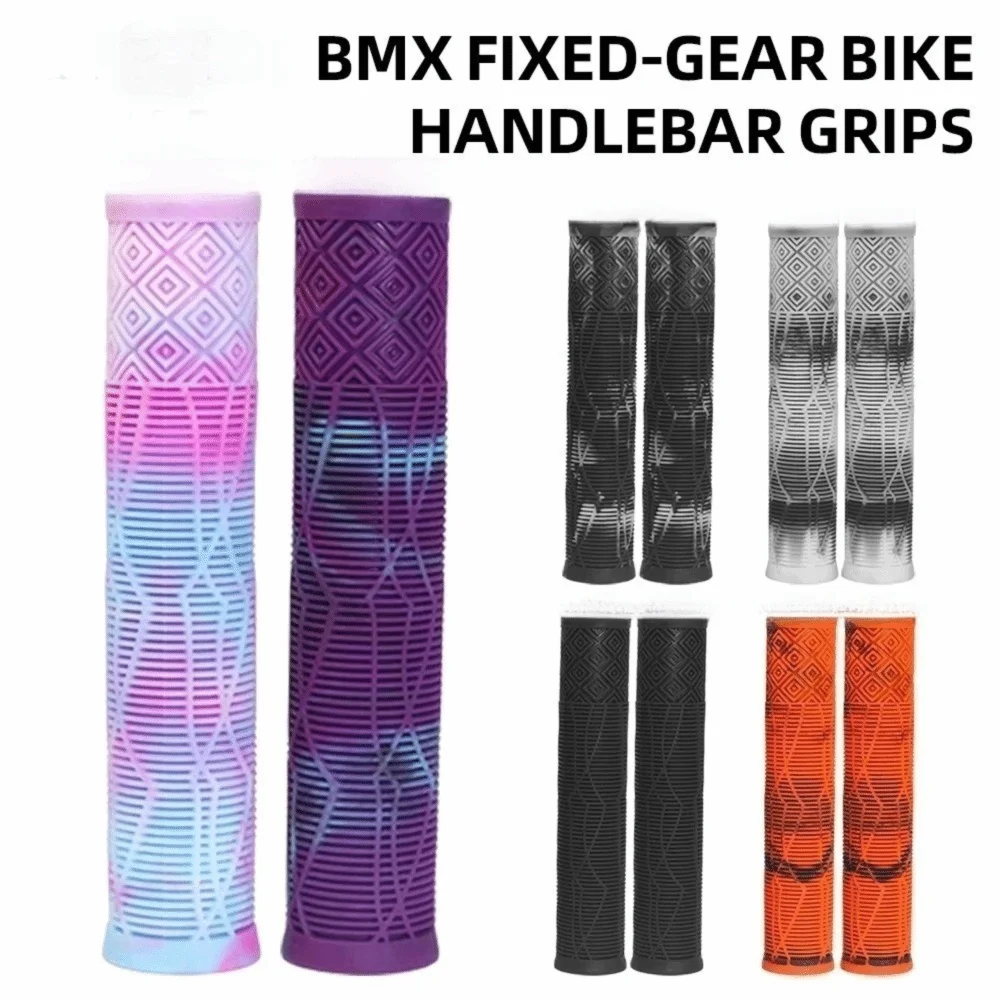 For 22.2mm Handlebar Bicycle Handlebar Grips Non-Slip Soft Rubber Bike Grips Striped Mixed Color Bike Handlebar Cover