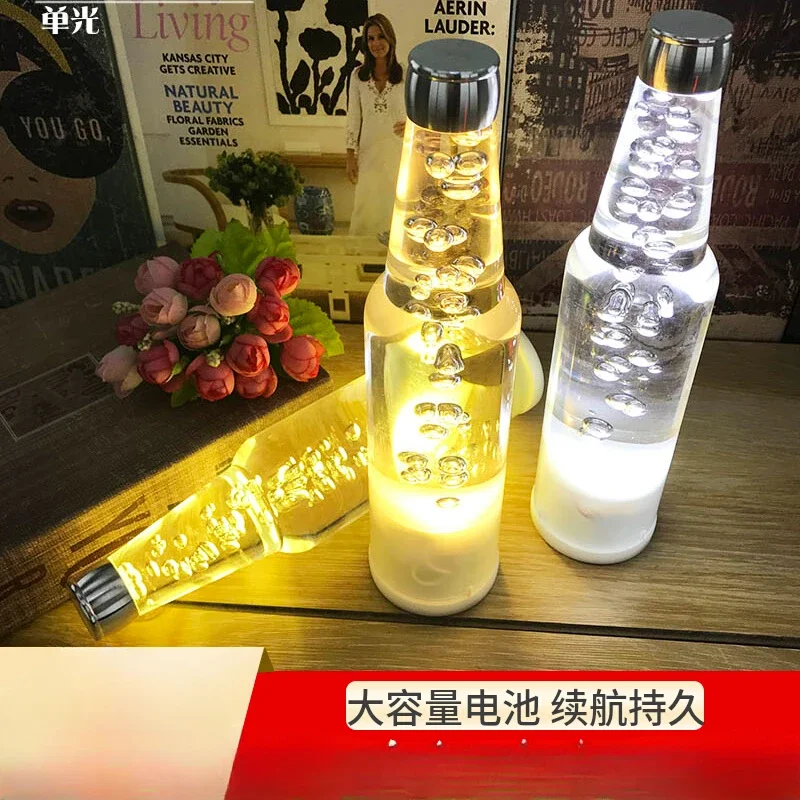 Crystal Wine Bottle Table Lamp Bar Rechargeable Cafe Atmosphere Surrounding Small