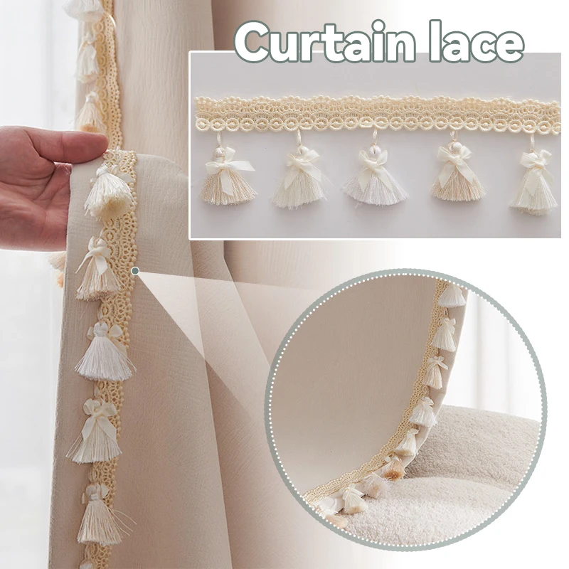 

2 Meter Tassel Lace Ribbon DIY Handmade Craft Accessories Cotton Lace Trim Fringe For Sewing Garment Curtain Upholstery Decor
