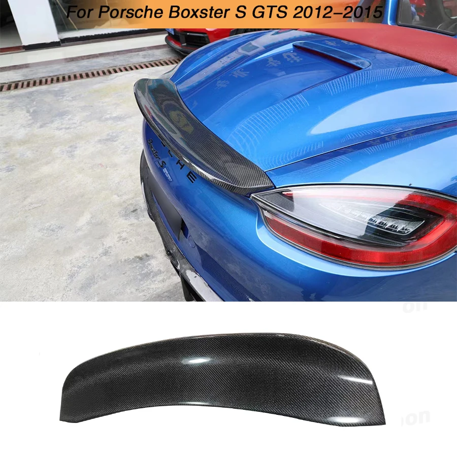 Real Carbon Fiber Rear Roof Trunk Spoiler Duckbill Wing For Porsche Boxster 981 2013-2015 Decoration Car Accessories FRP