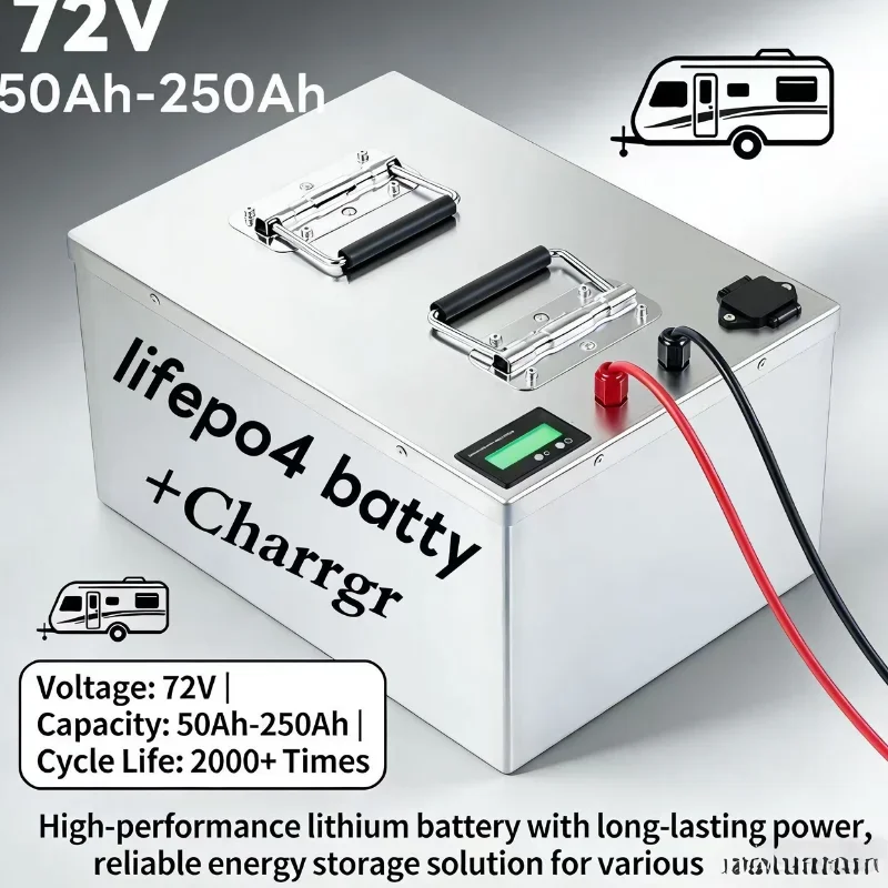 

72V 50‑250Ah Rechargeable LiFePO4 Battery Pack | High Power Deep Cycle Battery For 3KW‑14KW Sightseeing Buses & Electric Equip