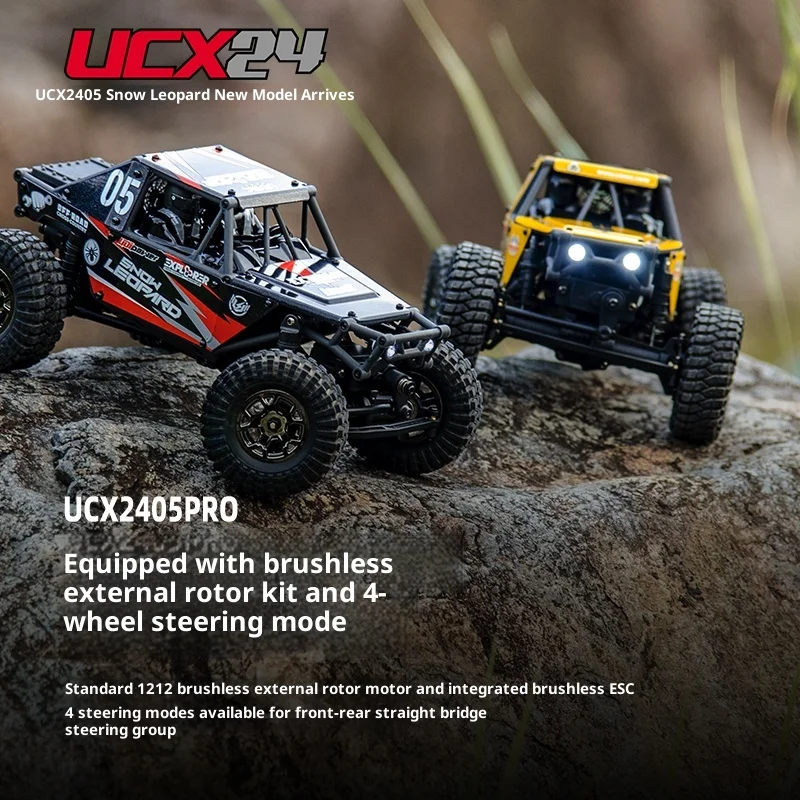 UDIRC RC سيارة التحكم عن بعد بدون فرش UCX2405 سنو ليوبارد 1:24 محاكاة 4WD على الطرق الوعرة تسلق نموذج سيارة لعبة مجسمة هدية