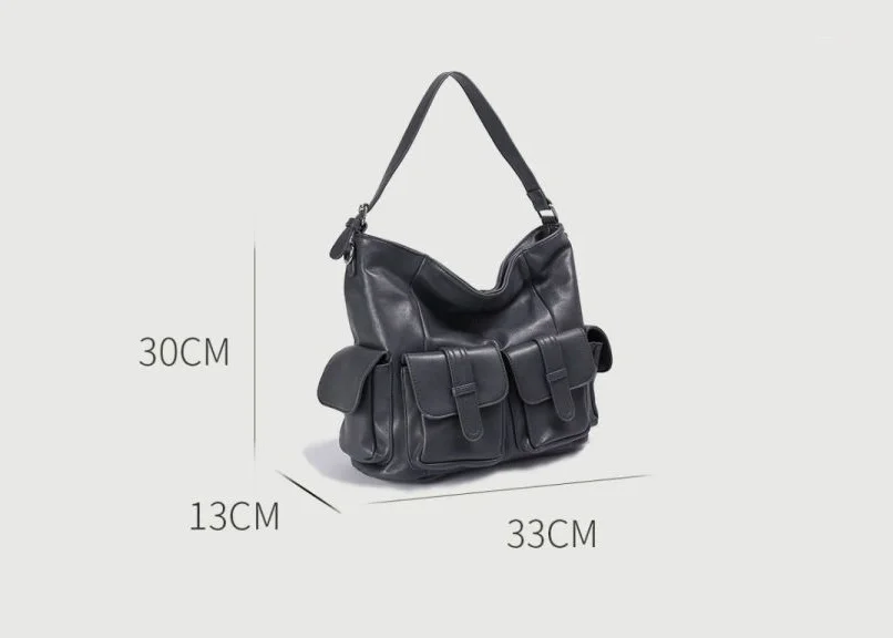 Borsa a tracolla da donna in morbida pelle PU borsa a tracolla femminile nera di grande capacità borsa a tracolla Casual per donna borsa grande bolsa