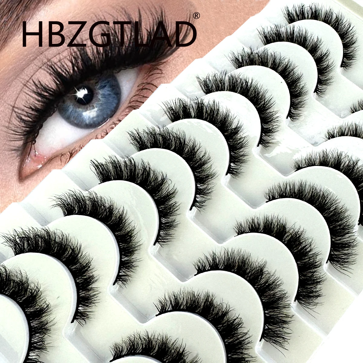 Neu: 10 Paar 3D-Kunstnerz-Wimpern, Natürliche, Unordentliche Wimpern mit Kreuzmuster, Flauschige Wimpernverlängerung, Augen-Make-up-Zubehör