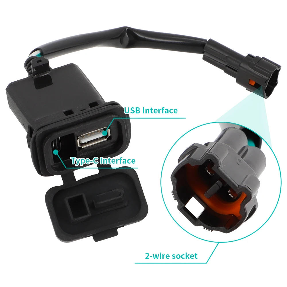 

Motorcycle USB Power Transfer Interface Socket For CFMOTO 450SR 450SS CF400-6 800NK 2023 Converter Type-C Impulse Port Charge
