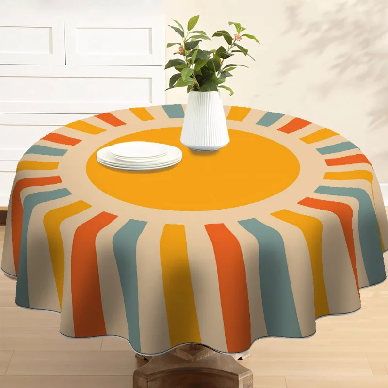 Halloween, Christmas, 1 circular tablecloth with bright circular stripes zyc
