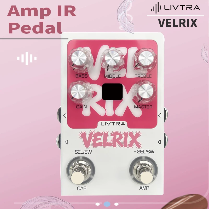 LIVTRA VELRIX Amp IR Pedal, 9 Preamp+9 Cabinet Sims, NAM/IR Loader, USB Audio Interface, FX Loop for Live Band & Studio