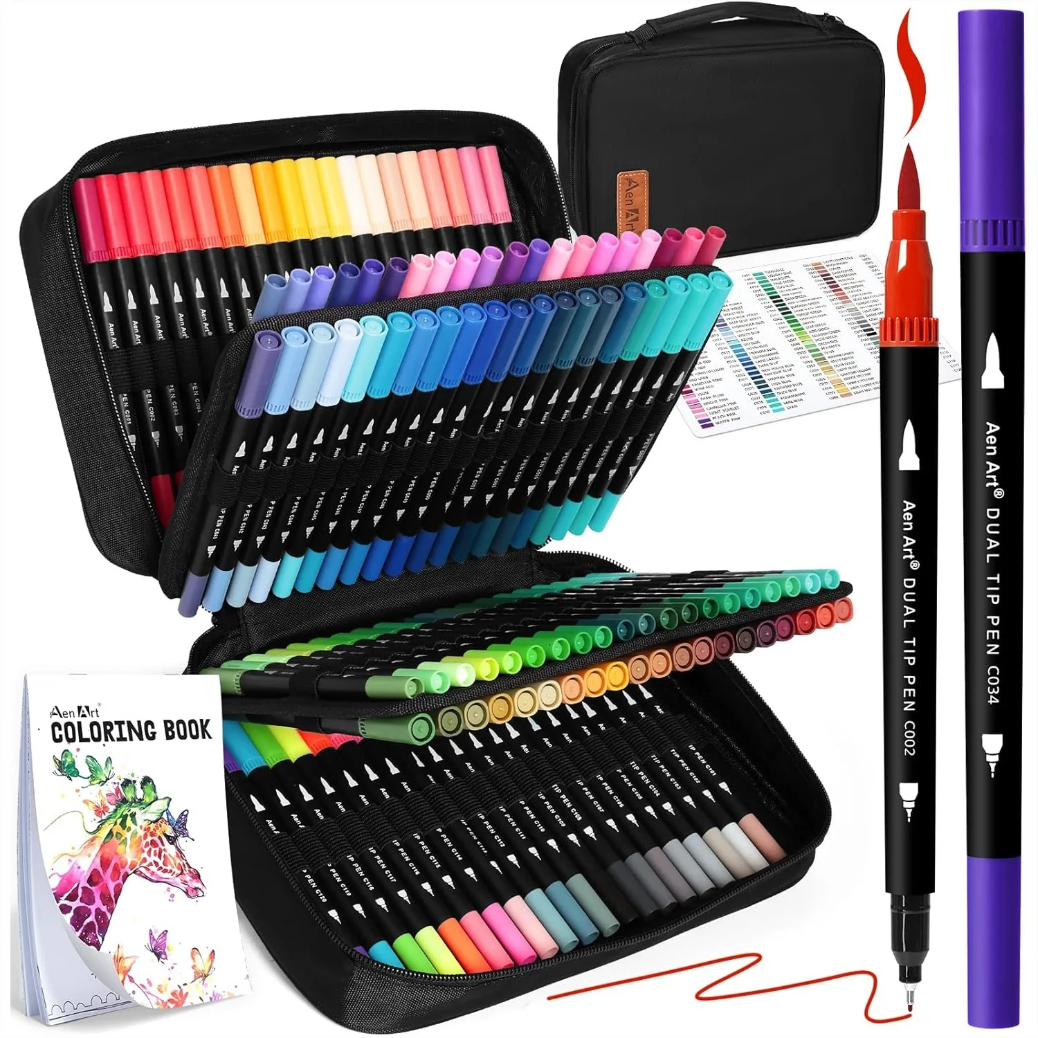 

120 Colors Dual Tip Brush Pens Art Markers For Adult Coloring Books Artist Drawing Sketch Markers Set With Fine And Brush Tip