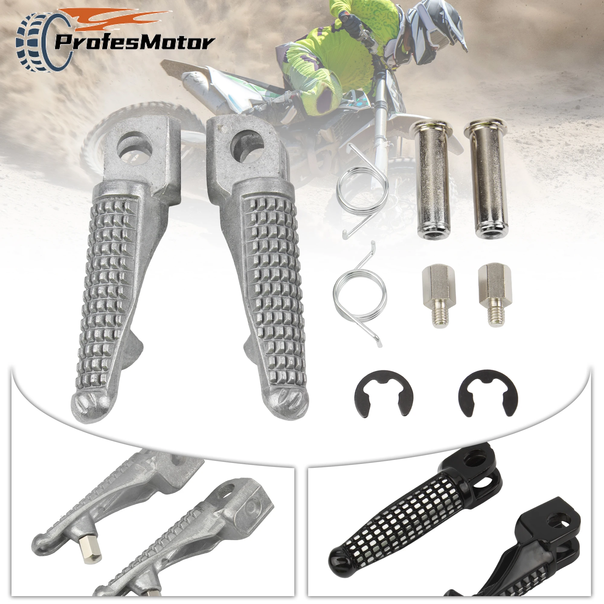 

For Kawasaki Ninja Motorcycle Front Footrests Foot Pegs Pedal For ZX6R ZX10R ZX-6R Z750 Z1000 ER6F ZX636 ER6F EX650 ER6N Parts