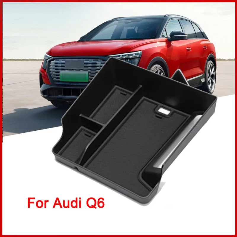 

For Audi Q6 2023 2024 2025 ABS Center Armrest Storage Box Container Stowing Glove Box Car Accessories