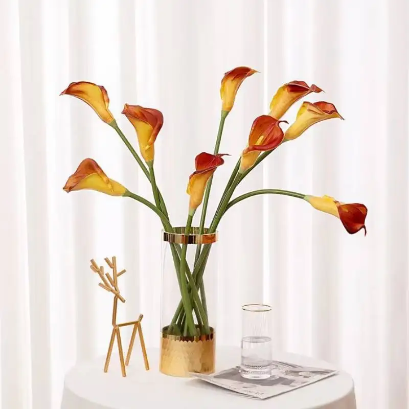 5Pc Long-branch Calla Lily PU Artificial Flowers Wedding Decor Calla Fake Flowers Party Table Floral Home Decoration Accessories