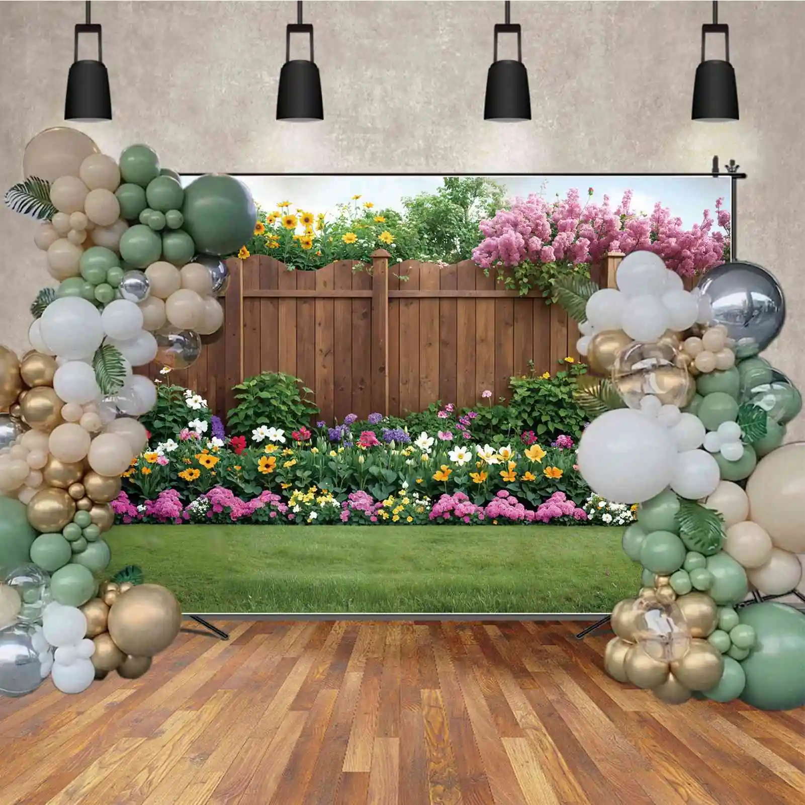 Spring Garden Cenários De Fotografia De Parede De Madeira, Decoração Do Partido, Personalizado Kids Photo Background, Photoshoot Props