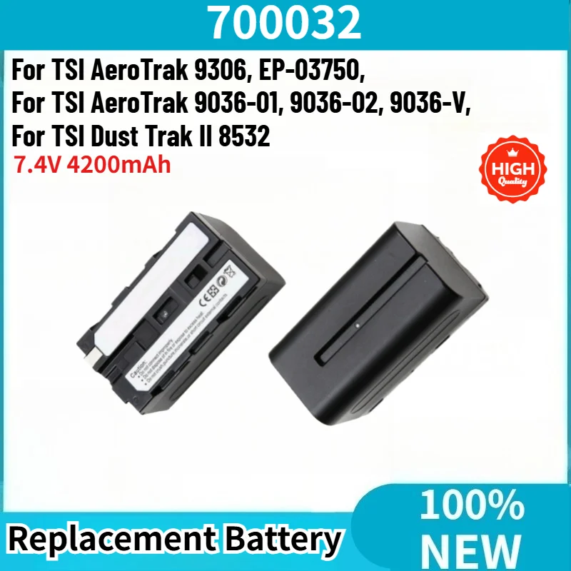 High Quality 700032 7.4V 4200mAh Battery for TSI AeroTrak 9036-01, 9036-02, 9036-V, Dust Trak II 8532 Replacement Battery