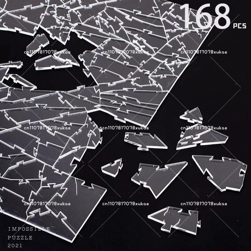Unravel The 1000 Pieces of Transparent Acrylic Broken Glass Puzzle, A Highly Challenging and Mind-bending Irregular Hell Level