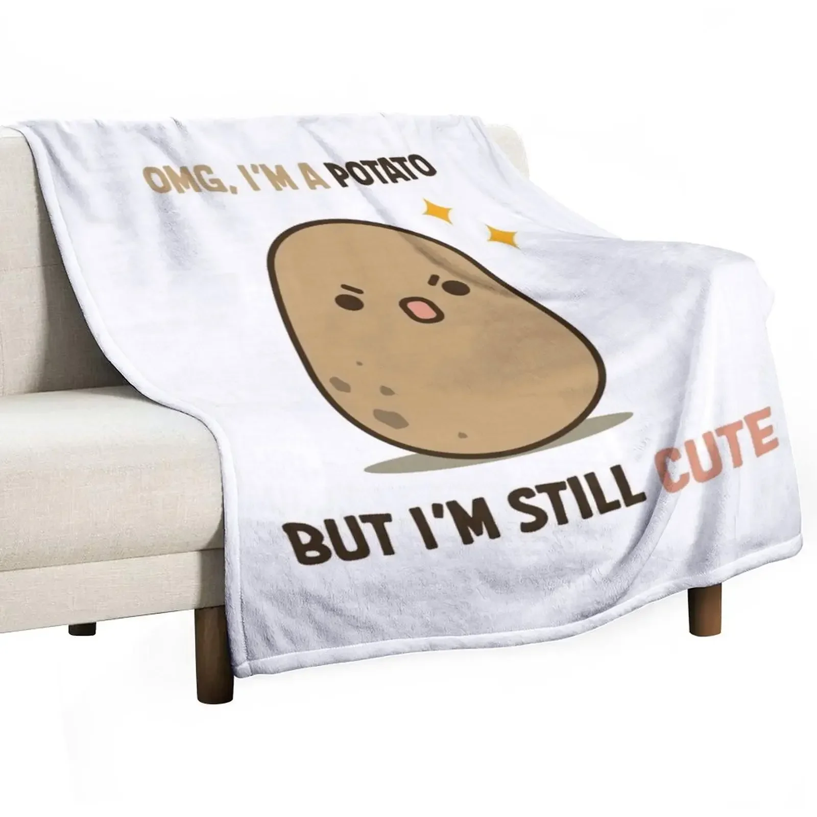 

Cute potato is cute Throw Blanket Hair Furrys Blankets