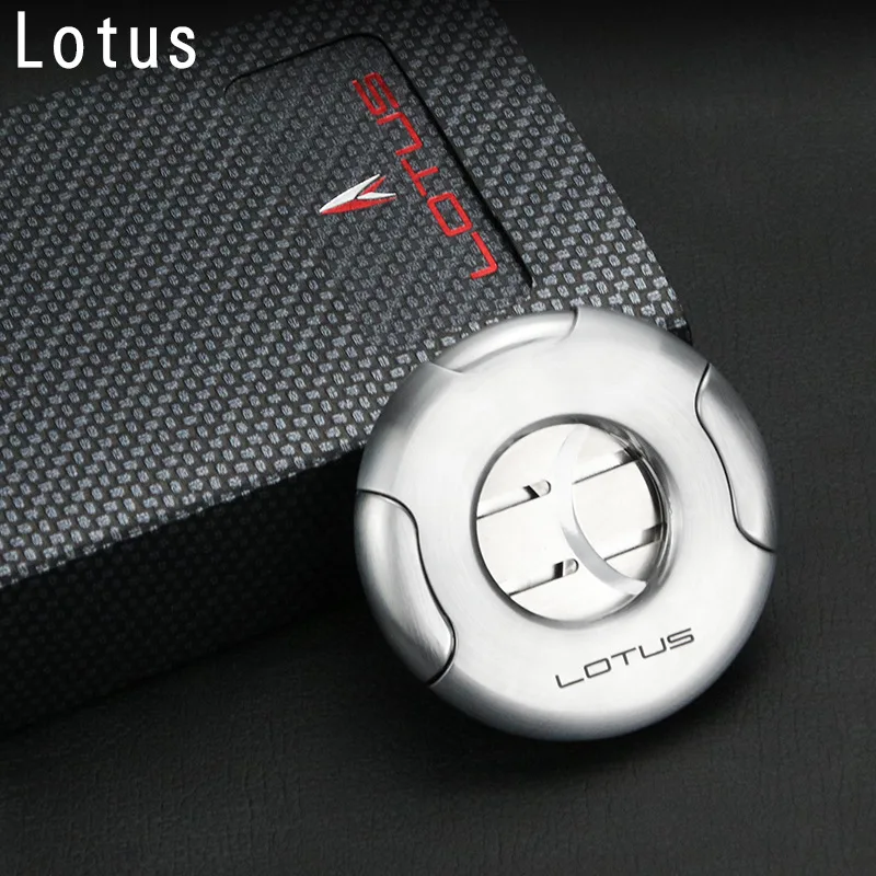 LOTUS Portable 64 Rings Cigar Cutter Semi-automatic Round Luxury Cigar Scissors Large Guillotine Cigar Accessories