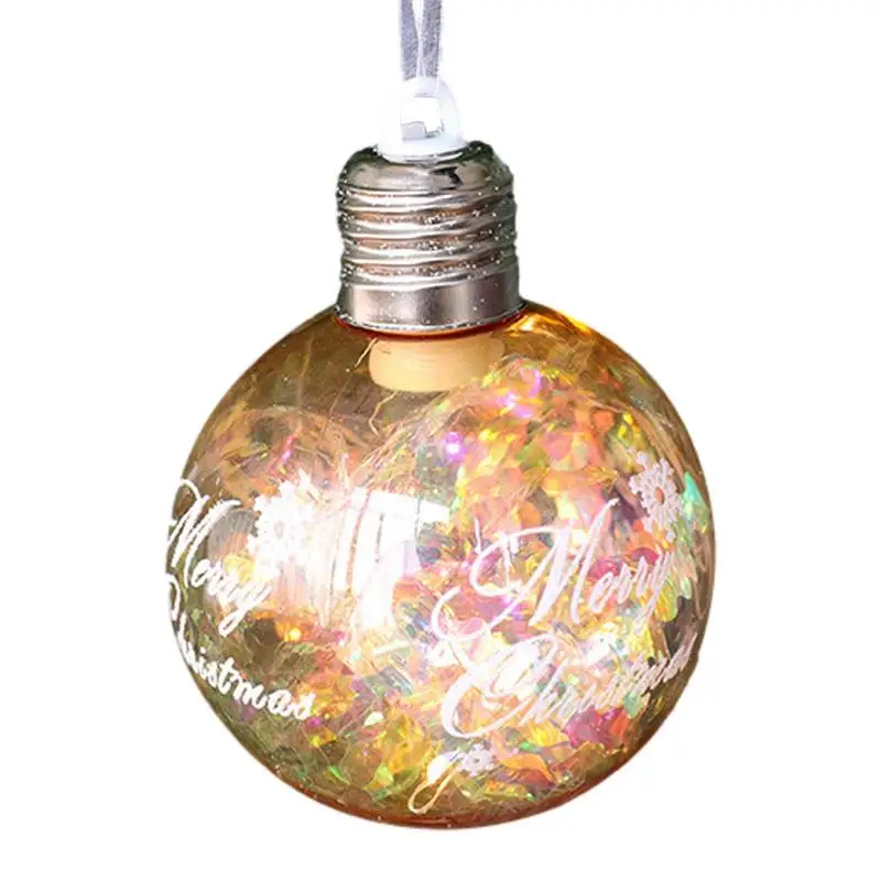 Christmas Ornaments | Transparent Shatterproof Christmas Tree with Light | Decorative Bulbs for Holiday Weeding Party Home Decor