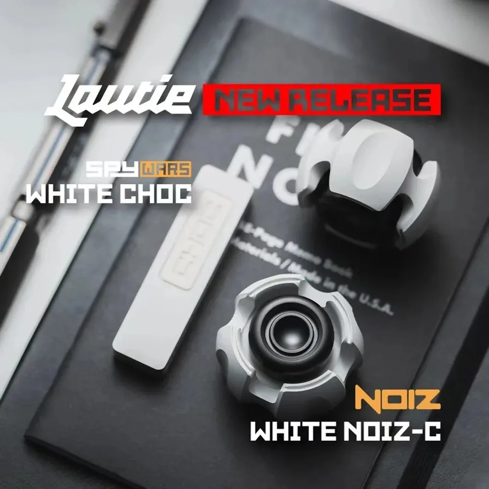 LAUTIE EDC 클래식 화이트 Noiz-C 피젯 스피너 알루미늄 스테인리스 스틸 링 스피너 사무실 책상 불안 완화 장치