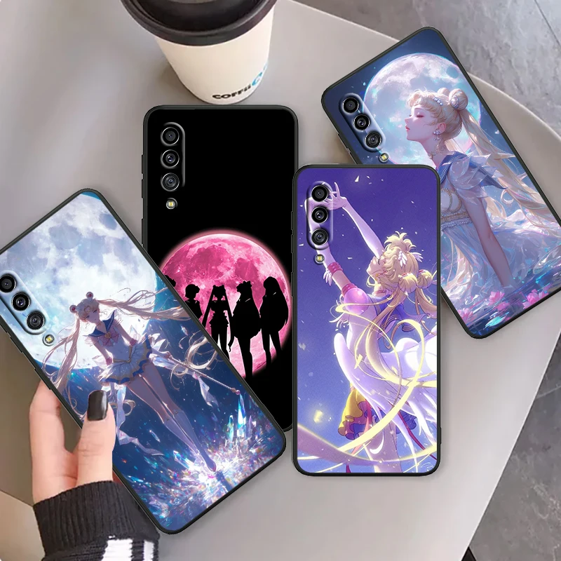 Sailor Moon Fashion Cute For Samsung A53 A52 A33 A32 A51 A71 A21S A13 A73 A50 A22 A23 A03 A72 A54 A12 5G Black TPU Phone Case