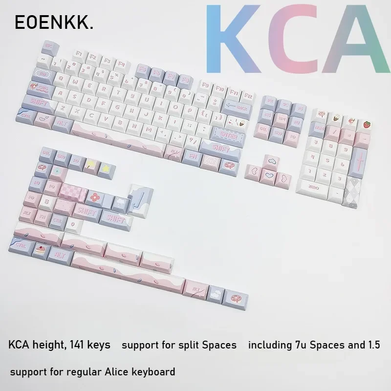 EOENKK Mist Shadow Afternoon Tea Key Cap KCA Height full set 141 key thermal sublimation suitable for ALICE key cap