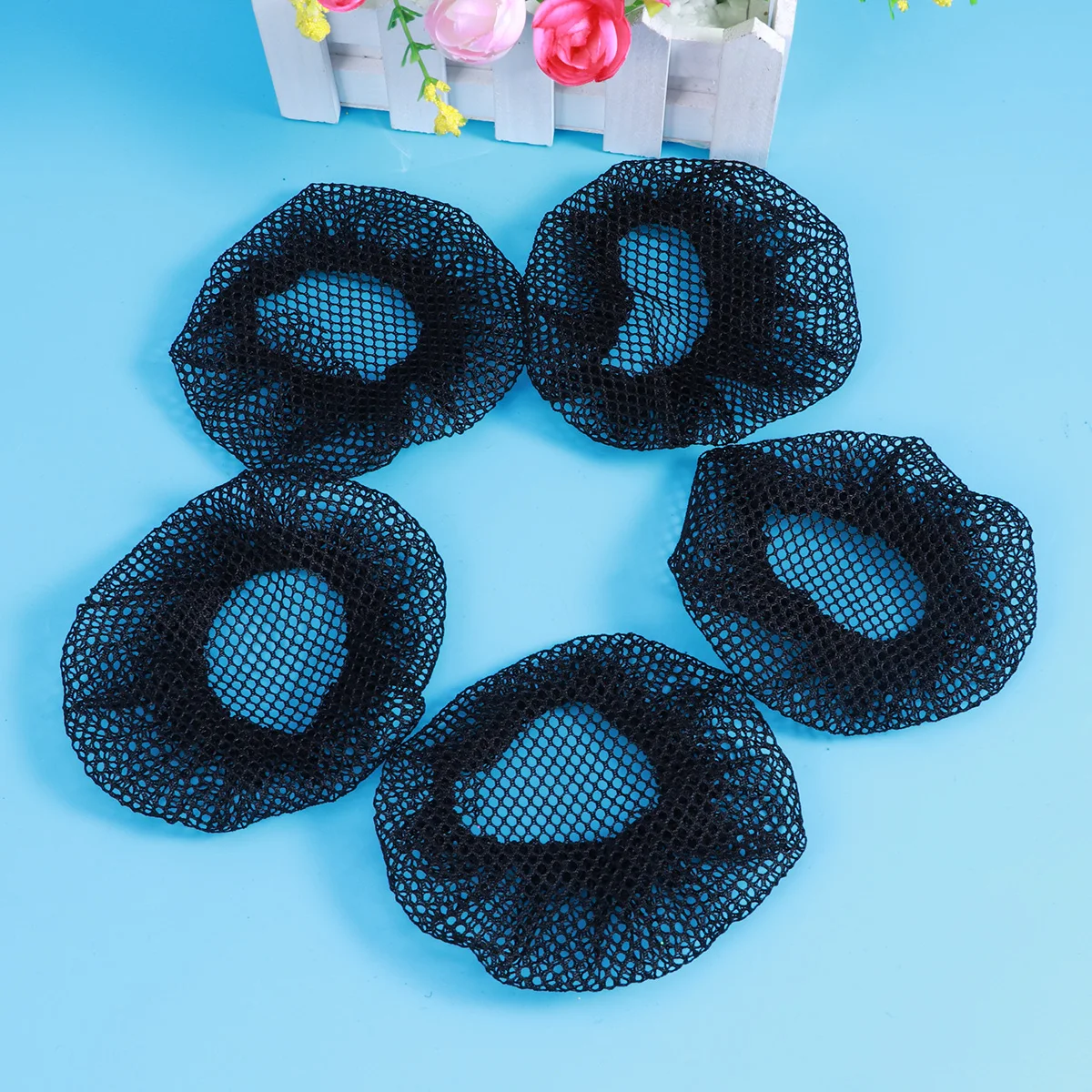 

5 Pcs Ballet Hair Bun Net Set Dance Skating Gymnastics Wedding Performance Lightweight Hairnets for Women Girls Black