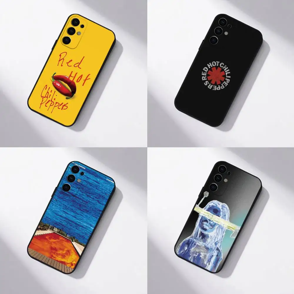 Red Hot C-Chili P-Peppers Phone Case Black Silicone Soft For Samsung S25,S24,S21,S22,S23,S30,Ultra,Plus,Fe,Lite