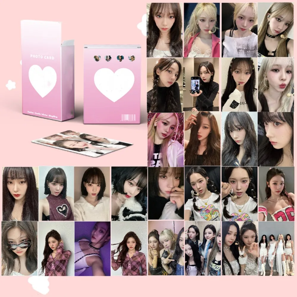 

Kpop Idol Winter NingNing Laser Boxed Card 50pcs/Set High Quality HD Photo Double Sides Postcard Multicolored LOMO Card Fan Gift